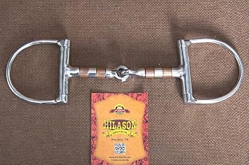 HILASON Western Snaffle D Ring Bit Black Stainless Steel | Twisted wire mouthpiece, sweet iron ring, tongue relief design, training and trail riding