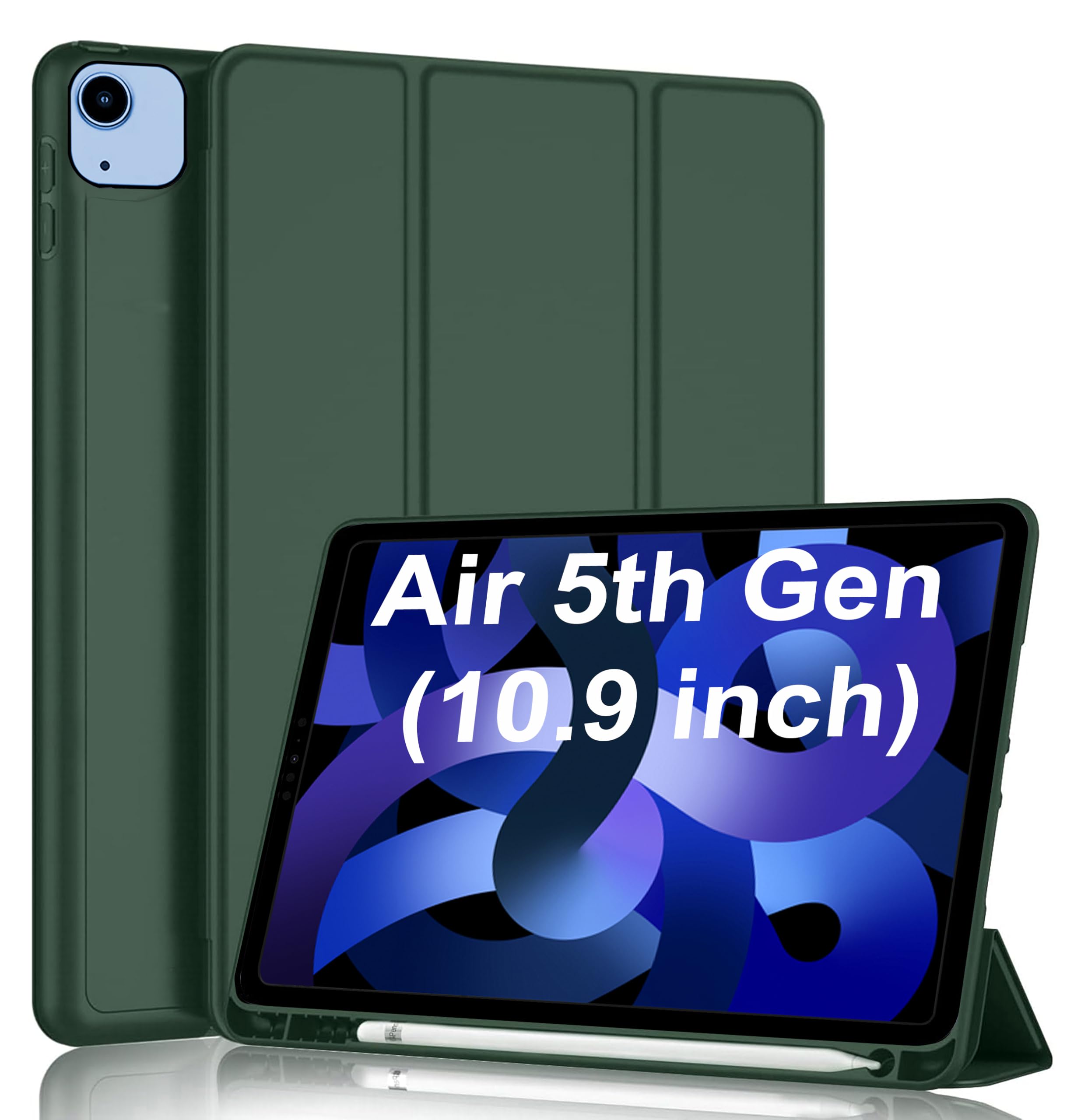TGK Trifold Back Flip Stand Case Cover for iPad Air 5th Gen 10.9 inch (Green) (B0CS4J3F9W) Amazon Price History, Amazon Price Tracker