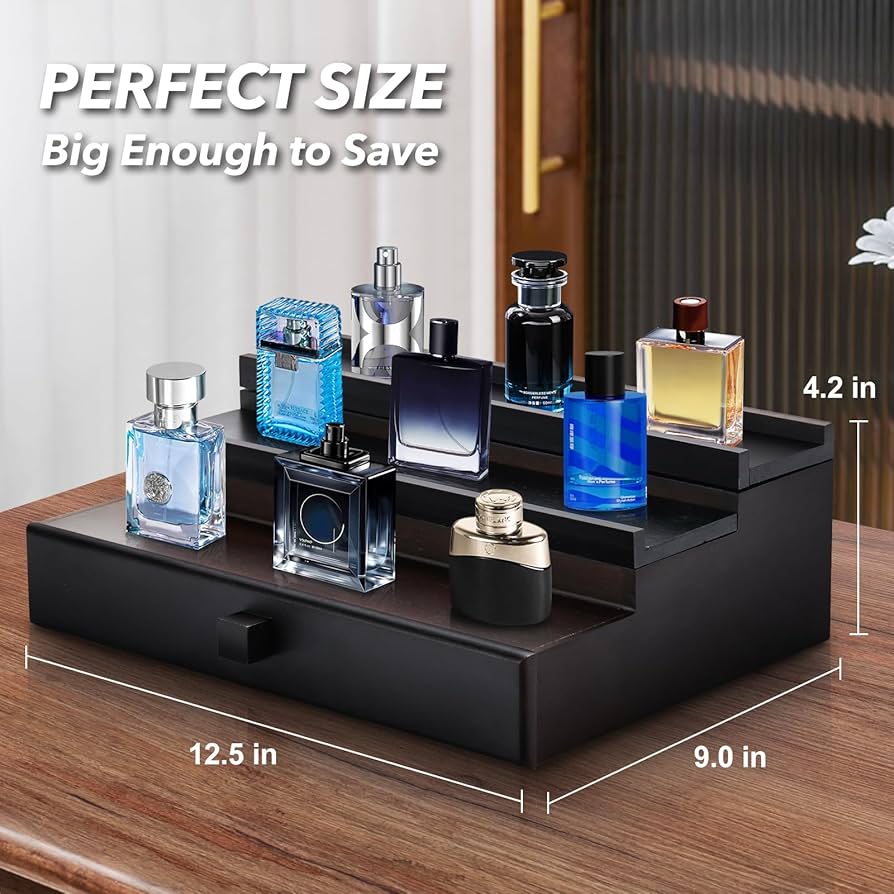 Amazon.com: Wooden Cologne Organizer for Men, 3 Tier Cologne Stand