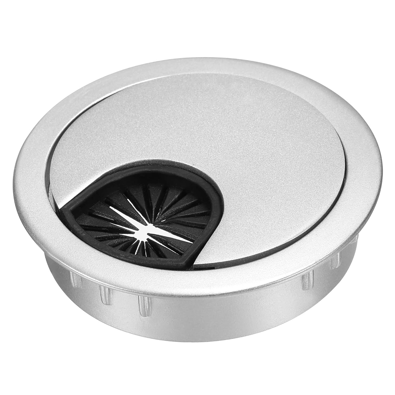YOKIVE Desk Cable Hole Cover, Zinc Alloy Cord Raceway Great for Office, Home, Daily Use (50mm, Silver)