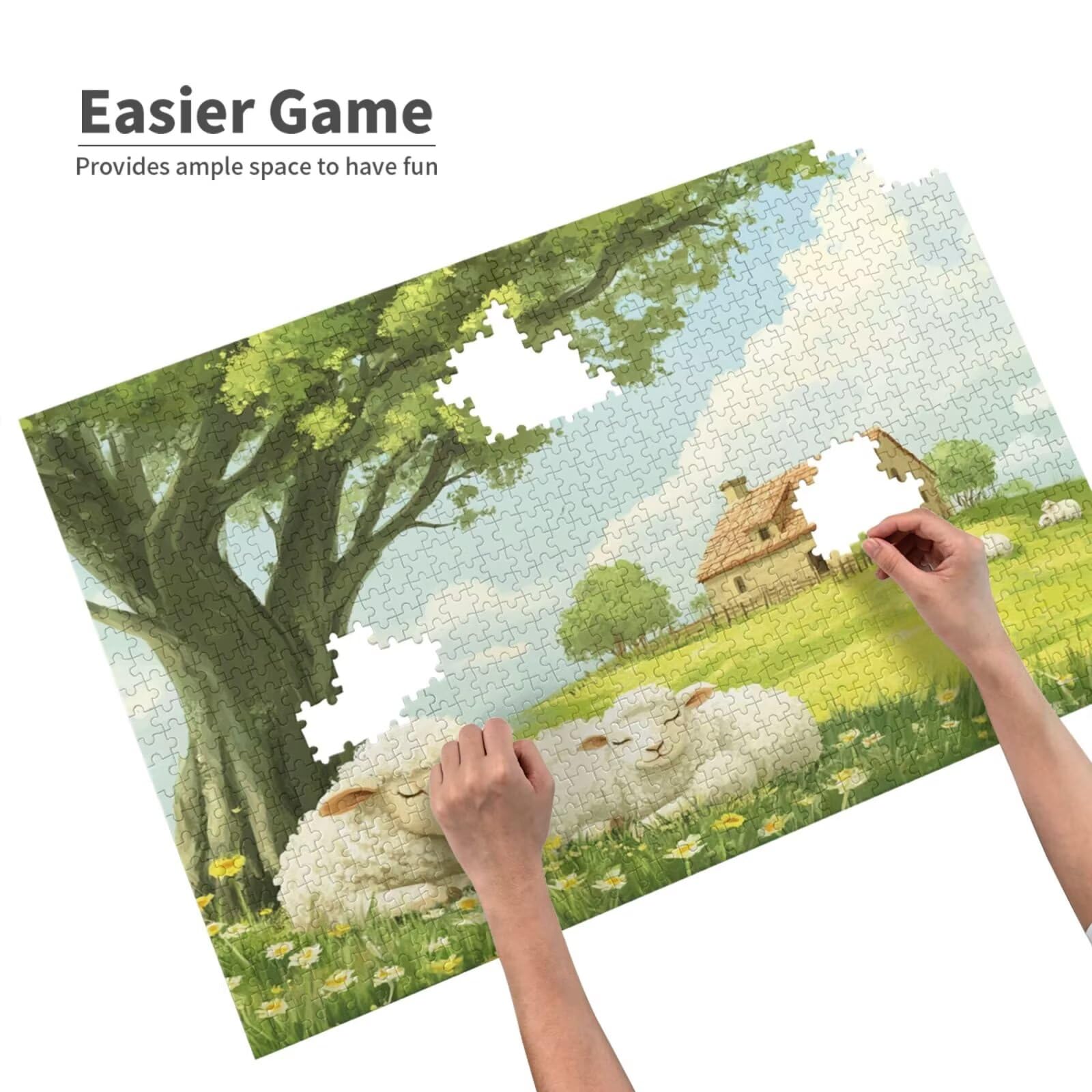 Puzzle Wiese Puzzle 3000 Teile Tier Puzzles Erwachsene mit Geschenkbox,DIY Groß Holzpuzzle für Erwachsene,Geschicklichkeitsspiel für Die Ganze Familie Geschenke für Frauen,Puzzlegröße 81 x 122 cm -38y
