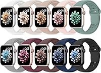 10-Pack Soft Silicone Sport Bands for Apple Watch 38-49mm All Series SE Ultra - Waterproof Breathable Wristbands Men Women