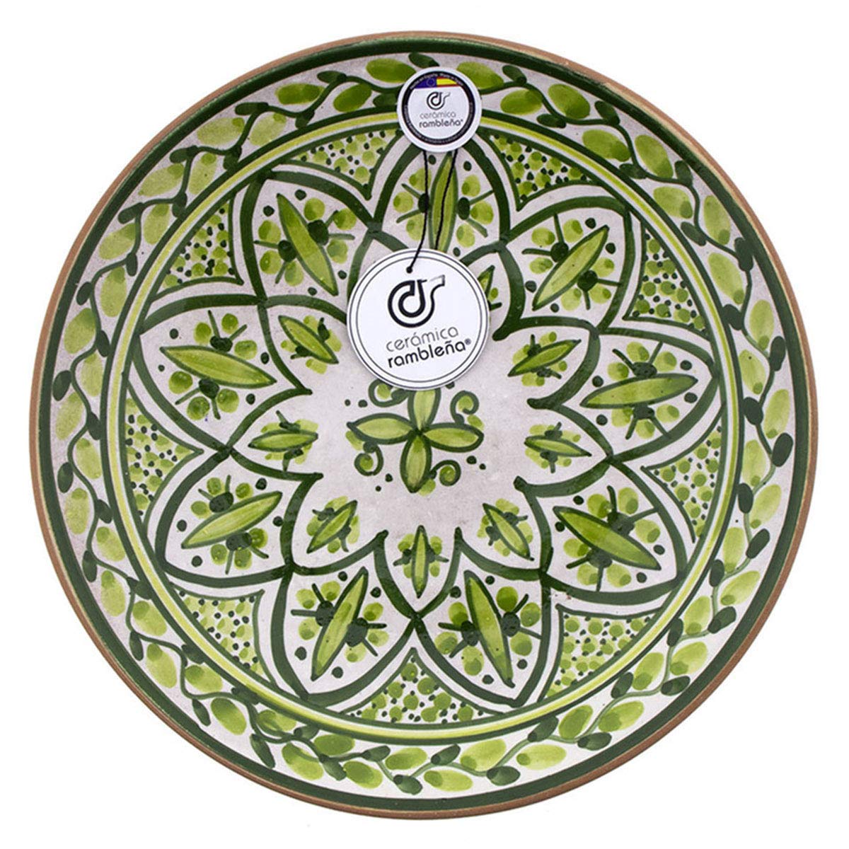 Ceramica Ramblea | Piatto decorativo da appendere a parete | Piatto in ceramica | 27 x 27 x 4,5 cm