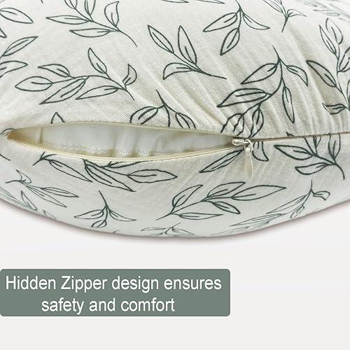 Miniatura 6 de Funda de almohada de lactancia, paquete de 2 fundas extraíbles de muselina de algodón para almohadas de lactancia, funda de almohada ultrasuave para