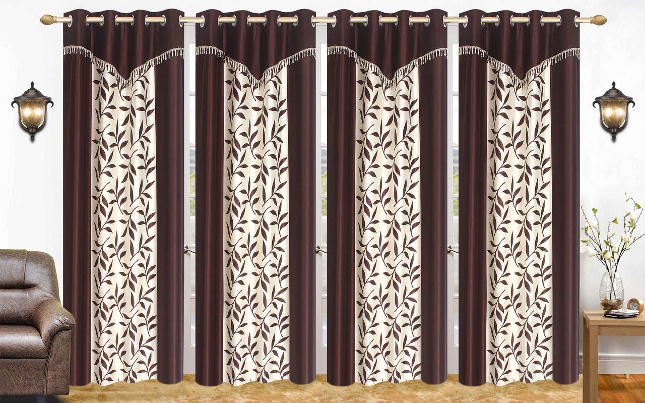 Stella Creations Designer Brown Polyester Home Office, Living Room, Bedroom, Hotel, Mall Decoration Door Curtains 7 Feet (Set of 4) (B085HL728L) Amazon Price History, Amazon Price Tracker