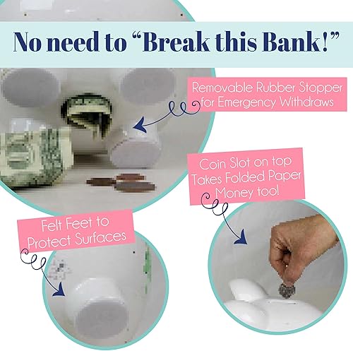 Miniatura 5 de My Bambino Alcancía vaquera occidental para niño, pintada a mano, de cerámica blanca grande