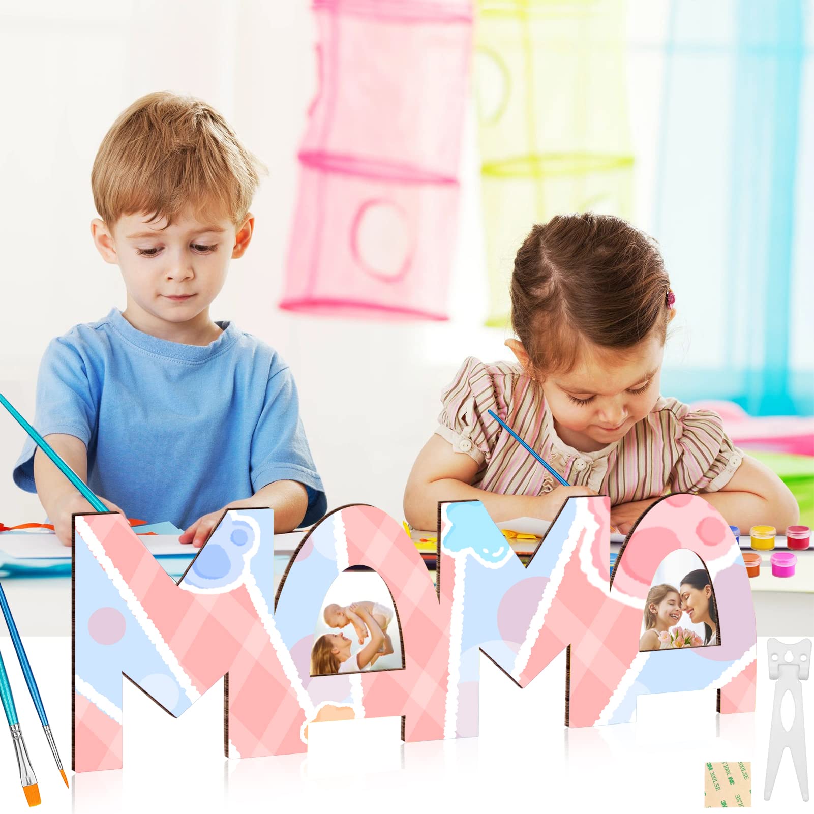 Shinybox Kit Bricolage Lettres Bois Papa & Maman - Cadeau Personnalisé DIY Noël Anniversaire