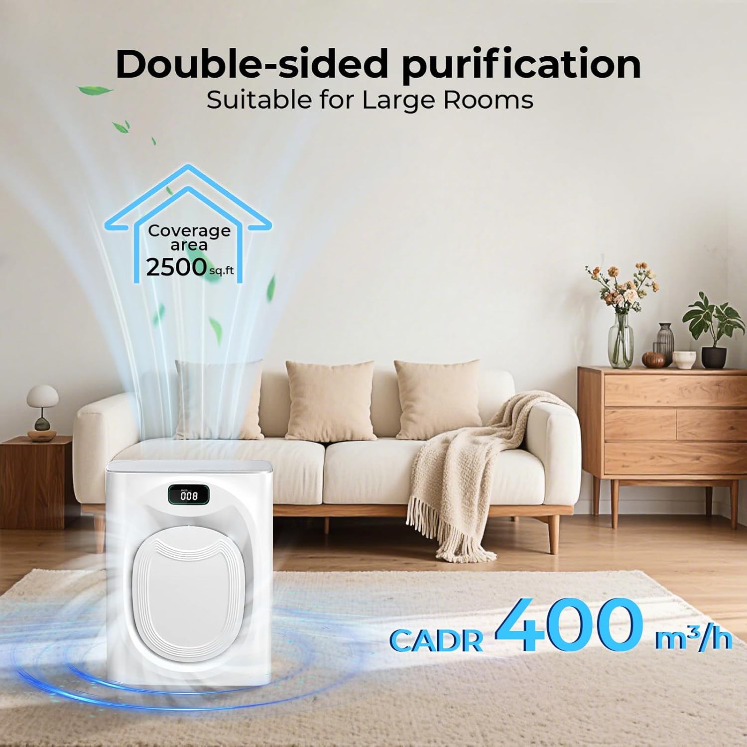 VENTISOL P295W Air Purifier in a living room