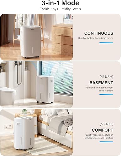 Miniatura 6 de Deshumidificador Energy Star de 4500 pies cuadrados para sótano con bomba, máximo 80 pintasD (estándar 50 pintasD) deshumidificador con manguera de