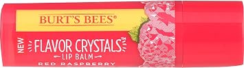 Burts Bees Flavor Crystals 100% Natural Lip Balm, Red Raspberry with Beeswax & Fruit Extracts - 1 Tube,0.16 ounce