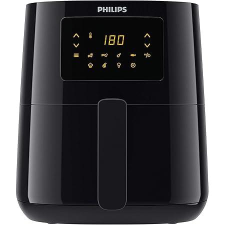 Philips Kitchen Appliances Essential Compact 1.8lb/4.1L Capacity Digital Airfryer with Rapid Air Technology, Easy Clean Basket, Black- HD9252/91
