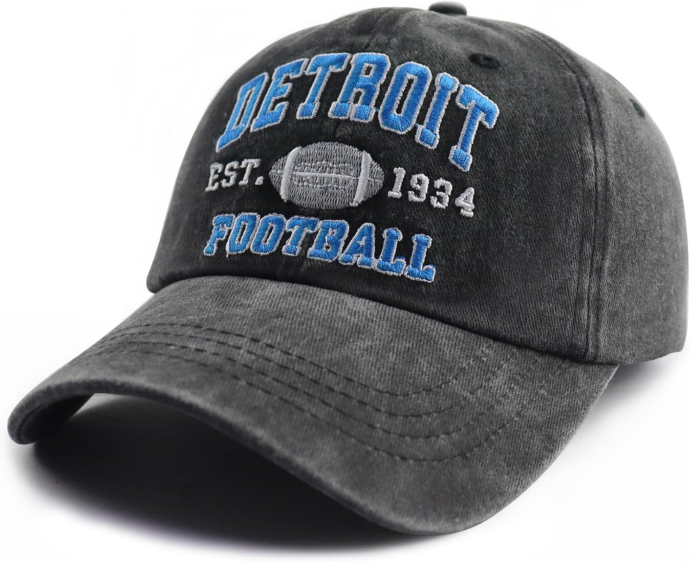 Football Embroidered Baseball Hat, Adjustable Unisex Cotton Football Baseball Cap - Image 2