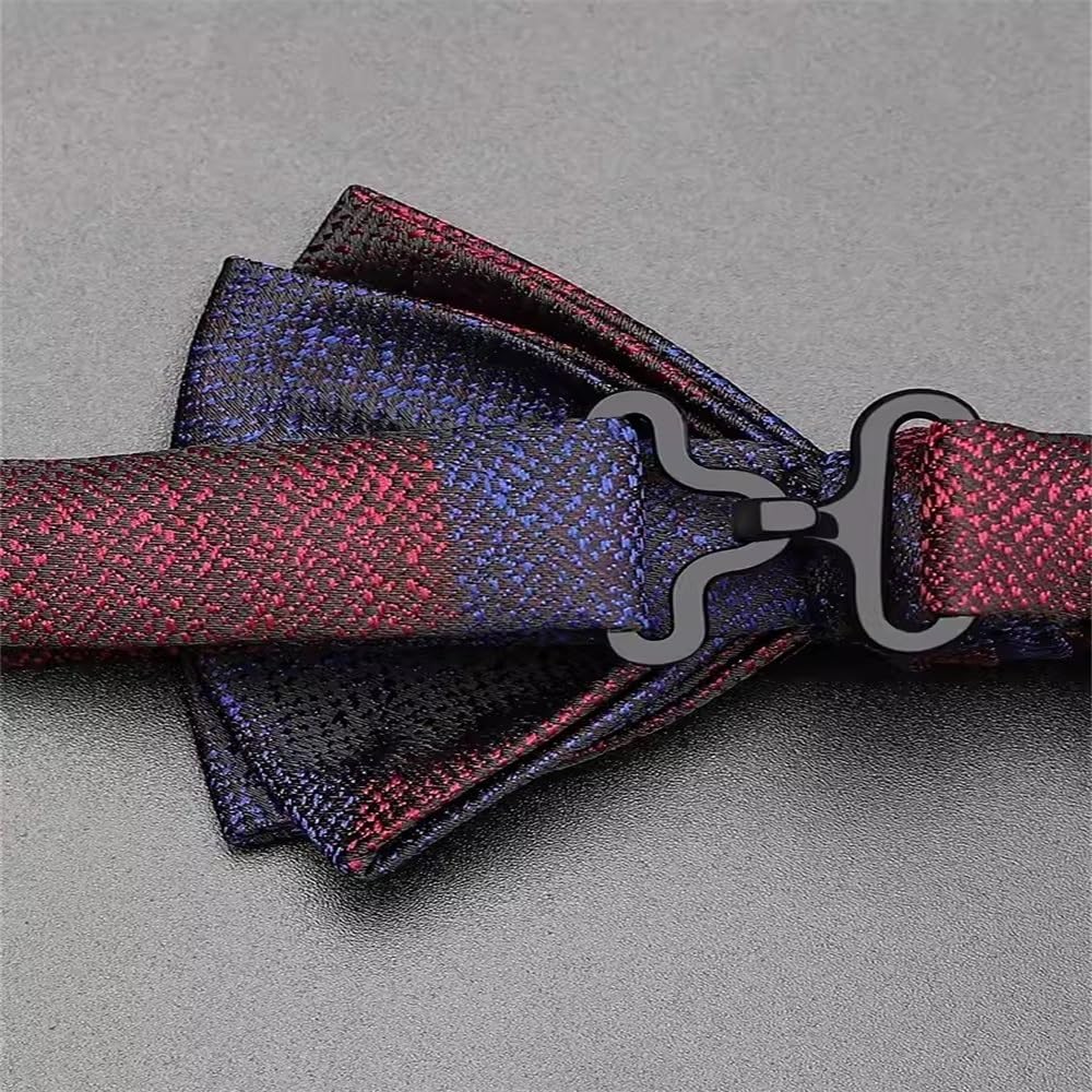 Papillon Uomo Papillon da uomo rosso e blu con giunture, camicia da abito e papillon