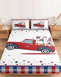 Independence Day Twin Fitted Sheets Deep Pocket Up to 16
