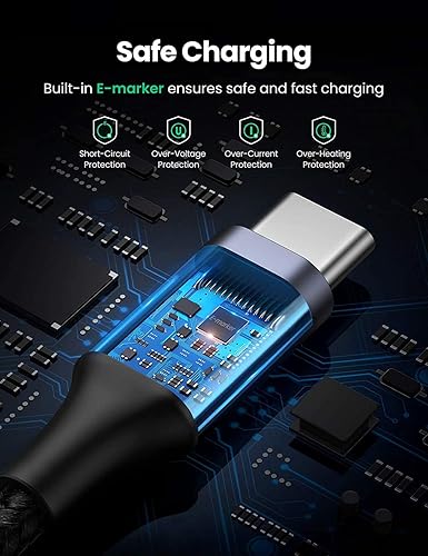 Miniatura 6 de YLNANMI Cable de monitor USB C a USB C, cable Thunderbolt 3 de 3.3 pies de 20 Gbps con cable de carga de 100 W, cable de video de 3.2 Gen 2 de 4K a