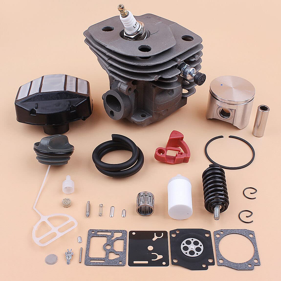 Kit de reparación de carburadores de pistón de cilindro de 47 mm para motosierra Jonsered CS2156 2159