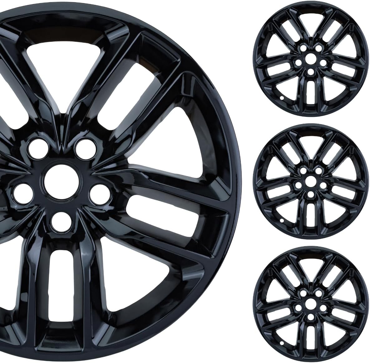 PACRIM 20" Gloss Black Wheel Skin Set Made for Dodge Durango GT, R/T (2021-2026) | Durable ABS Plastic Cover Hubcap | Fits Directly Over OEM Wheel