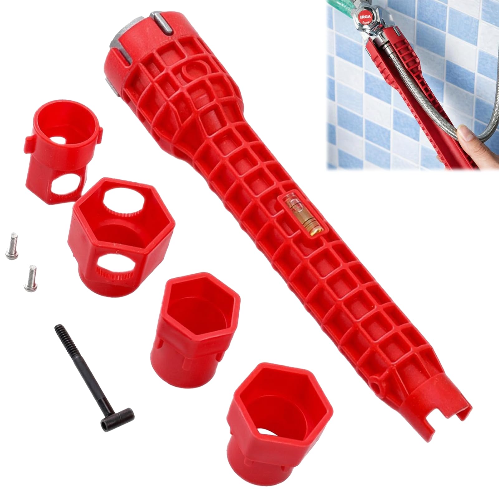 Llave de grifo profesional, llave de grifo | Llave de tubo multifunción para espacios de montaje estrechos | Herramienta para válvula de esquina, fregadero y fontanería | Alta resistencia