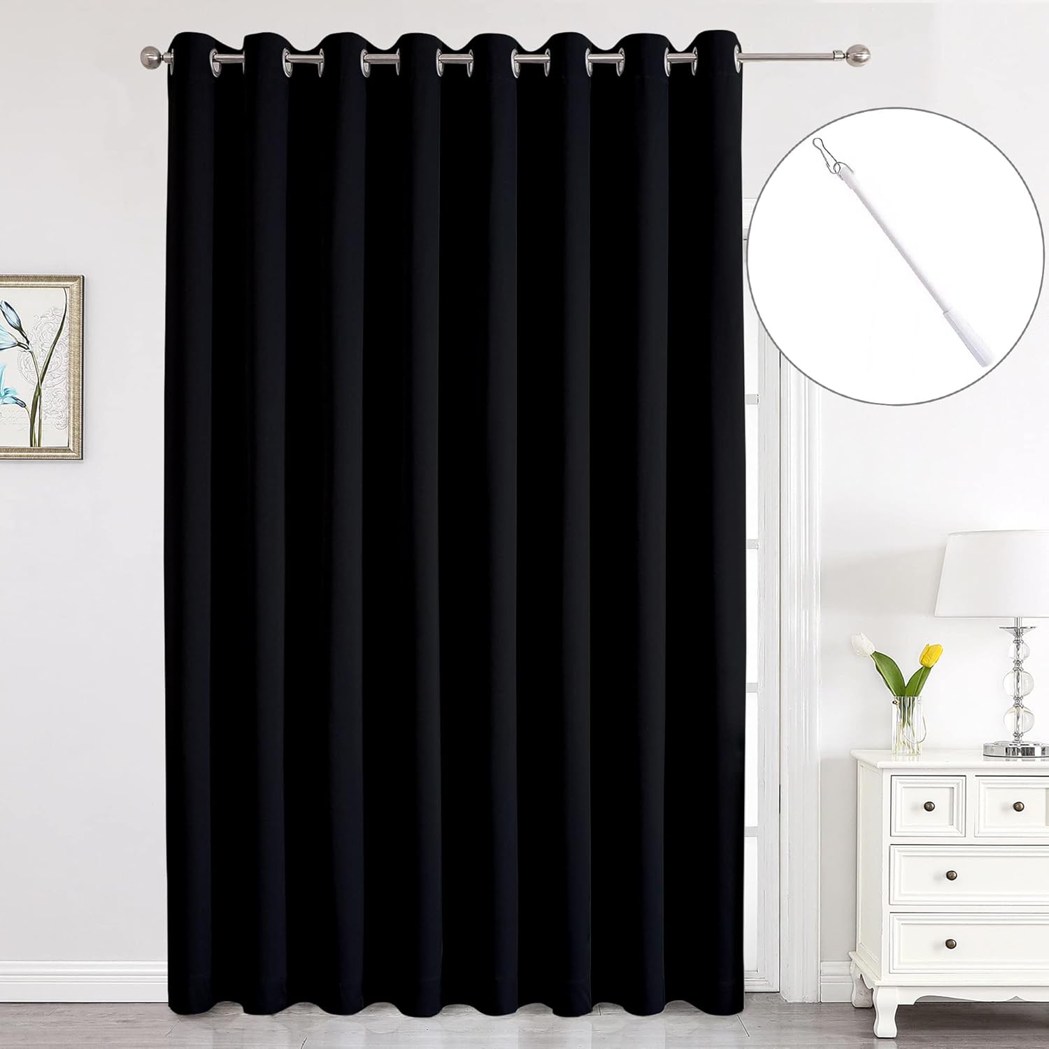 Chyhomenyc Satin Room Divider Curtain for Living Room