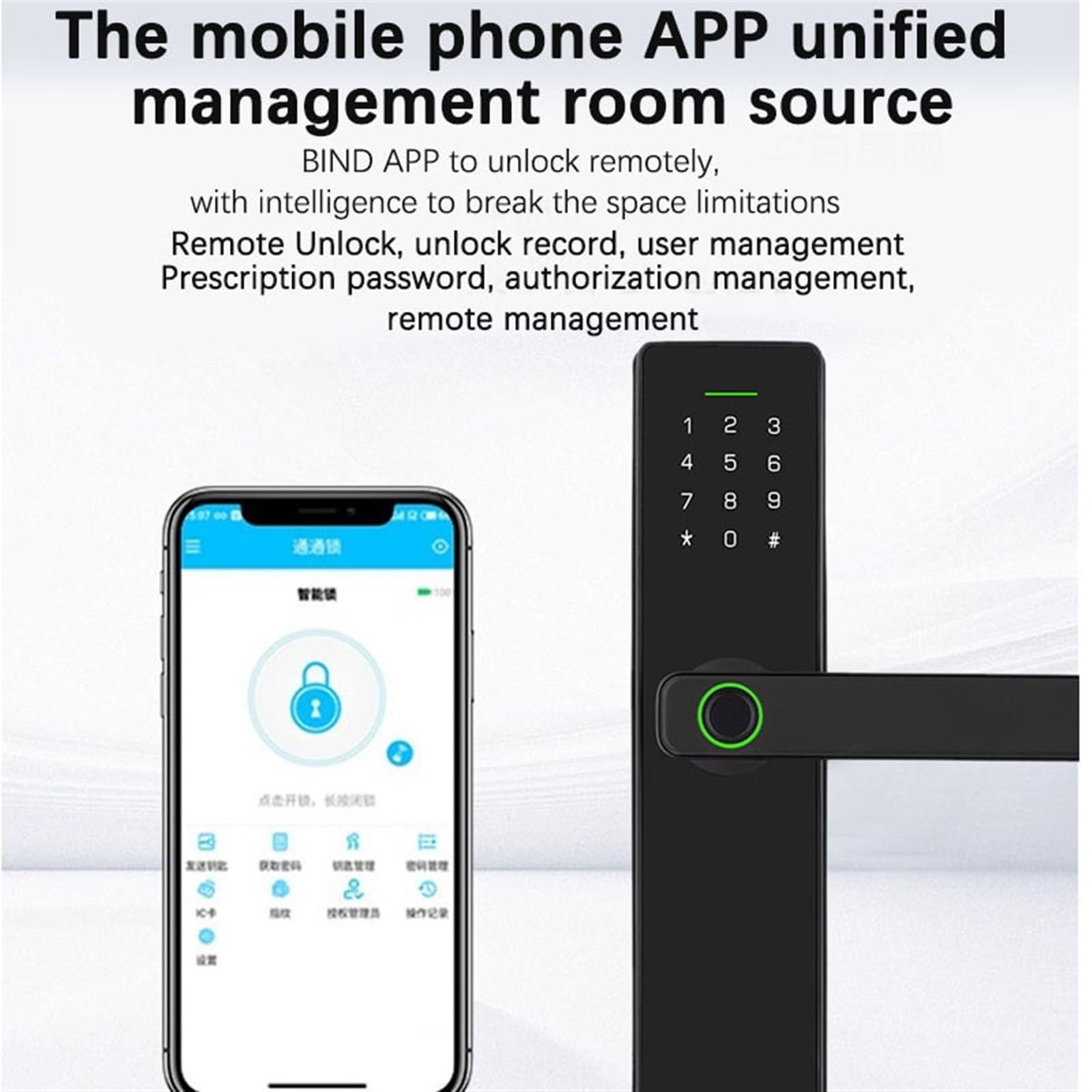 Inteligentny zamek na linie papilarne Elektryczny do drzwi z hasłem RFID Tryb przejścia Uchwyt aplikacji Biuro Handlowe