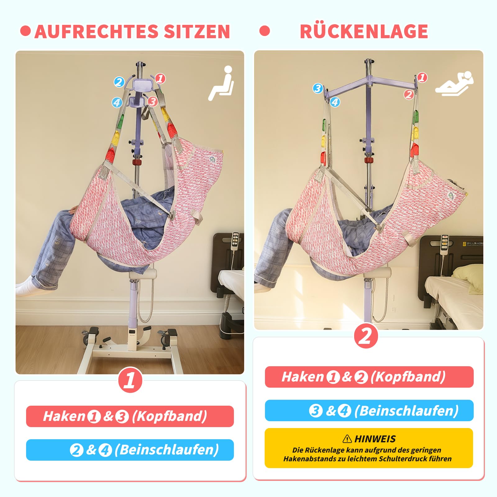 Cinghia di sollevamento per toilette, cinghie di sollevamento per pazienti, per il trasferimento di anziani, bariatrici, disabili, capacità di carico 226 kg (motivo geometrico rosso, medio)