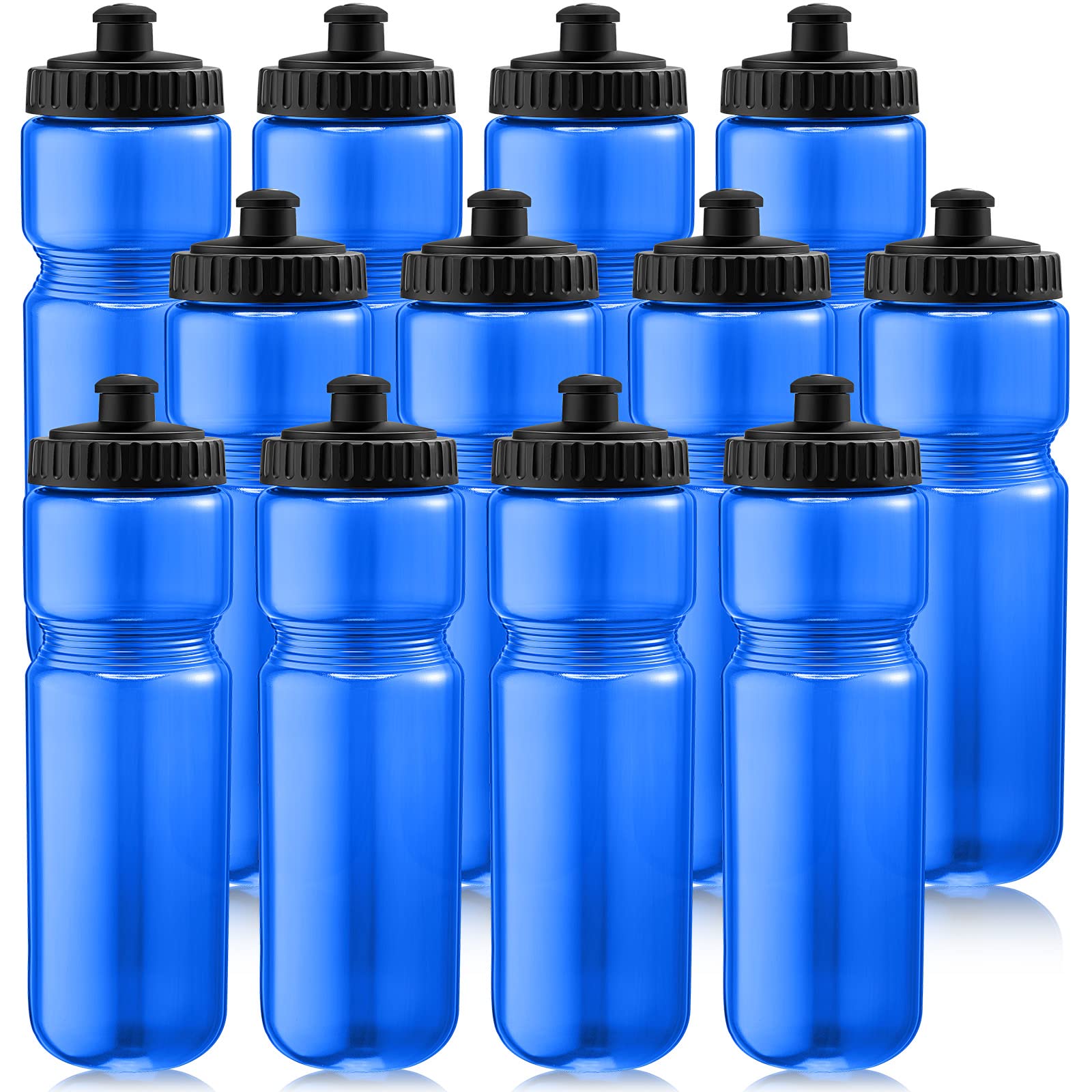 Funtery Lot De 24 Bouteilles D'eau Réutilisables En Plastique Avec Pailles Et Couvercles, 708,7 G, Rouge Et Blanc, Pour Anniversaire, Sport, Compétition, Fans De Bowling