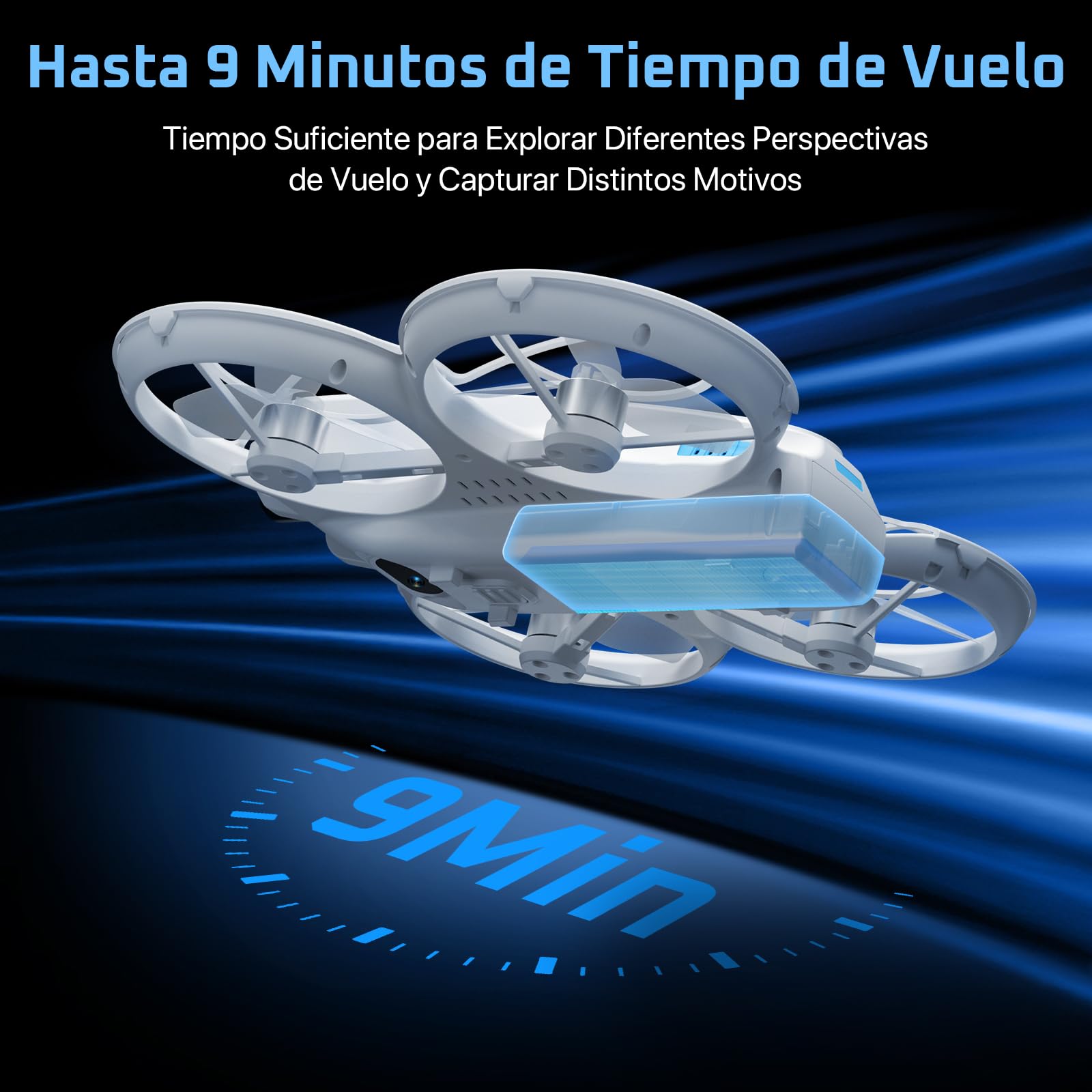 Mini Dron, Rollei Fly Mini Drone con Cámara 720P Drone Quadcopter con Modo sin Cabeza 360° Rotación Con Control Remoto y Aplicación bajo 250 g para Principiantes y Aficionados Drones-Dron-Mini-Cámara