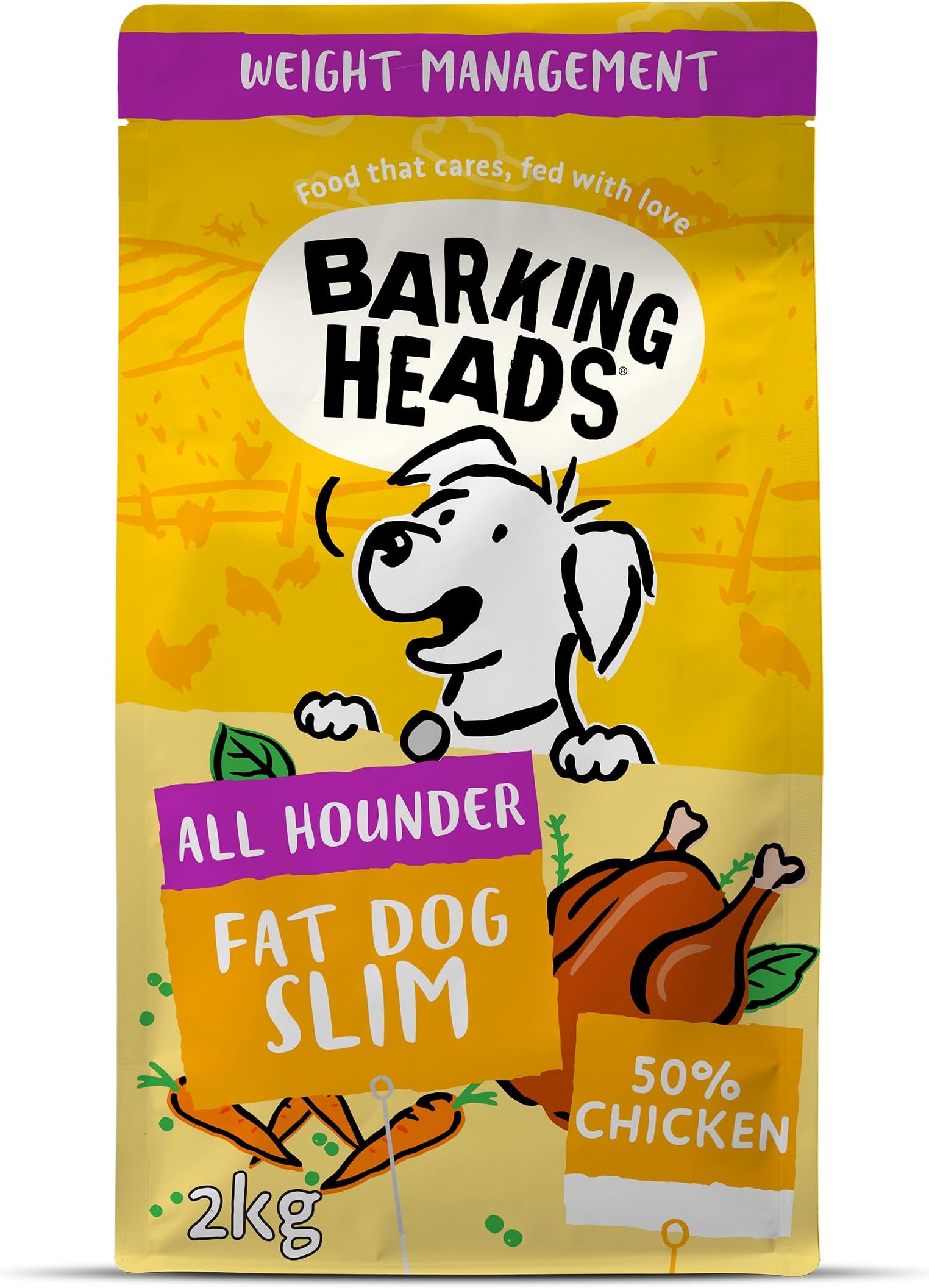Low-Fat Dry Adult Dog Food 2kg, Chicken, For Weight Control