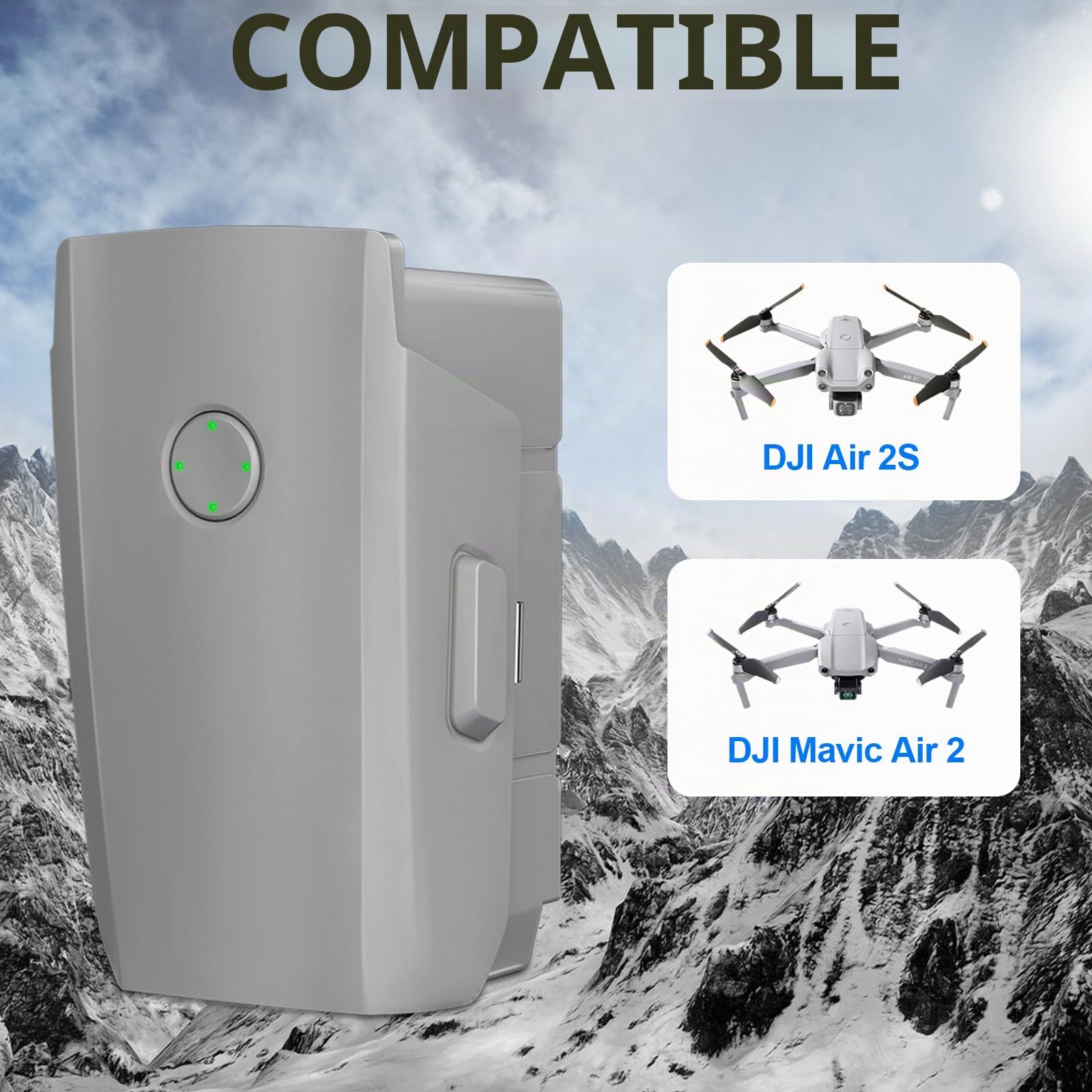 Homesuit Mavic Air 2 Batterie intelligente 3500 mAh 11,5 V pour DJI Mavic Air 2/DJI Mavic Air 2S