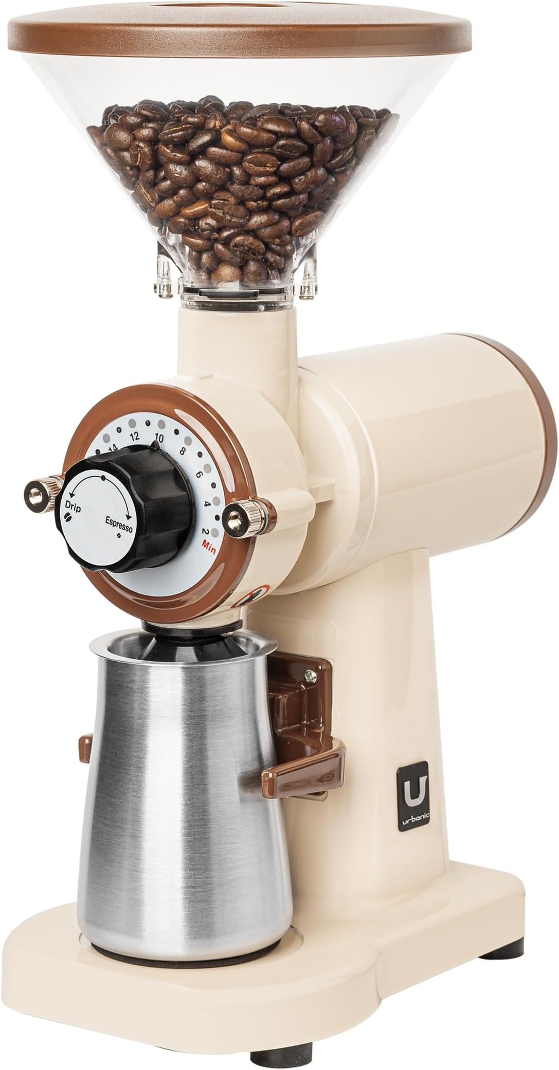 070s Electric Coffee Grinder (110~220v) / flat Titanium burr 60mm / 20 steps can be set (Beige) / (Made in Korea)