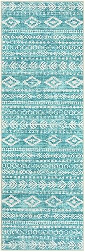 Miniatura 222 de Lahome Alfombras de cocina antideslizantes, lavables para entrada, estilo bohemio, blanco y negro, 2 x 3, alfombra de baño ultrafina con estampado