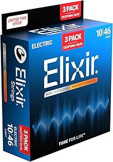 Elixir エリクサー エレキギター弦 3セット入り プロモーションパック NANOWEB Light .010-.046#16567 (12052 3個セット) 【国内正規品】