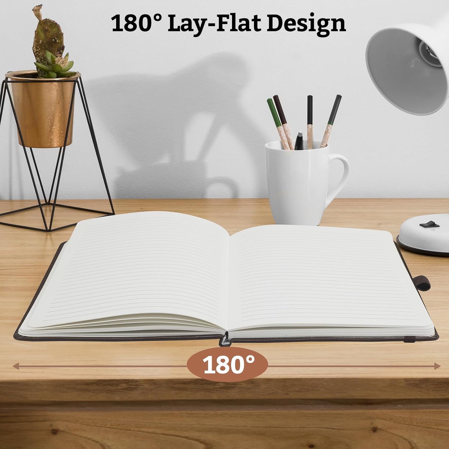 6Pack Hardcover Lined Journal Notebook, A5 192 Pages 100Gsm Paper College ruled for School,Work,Travel,and Daily Planning，5.7''*8.3'',Brown