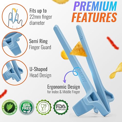 Miniatura 4 de SNACTIV LITE - Palillos de dedo para jugadores, paquete de 4 piezas, como se ve en Shark Tank! La herramienta oficial de aperitivos del futuro,