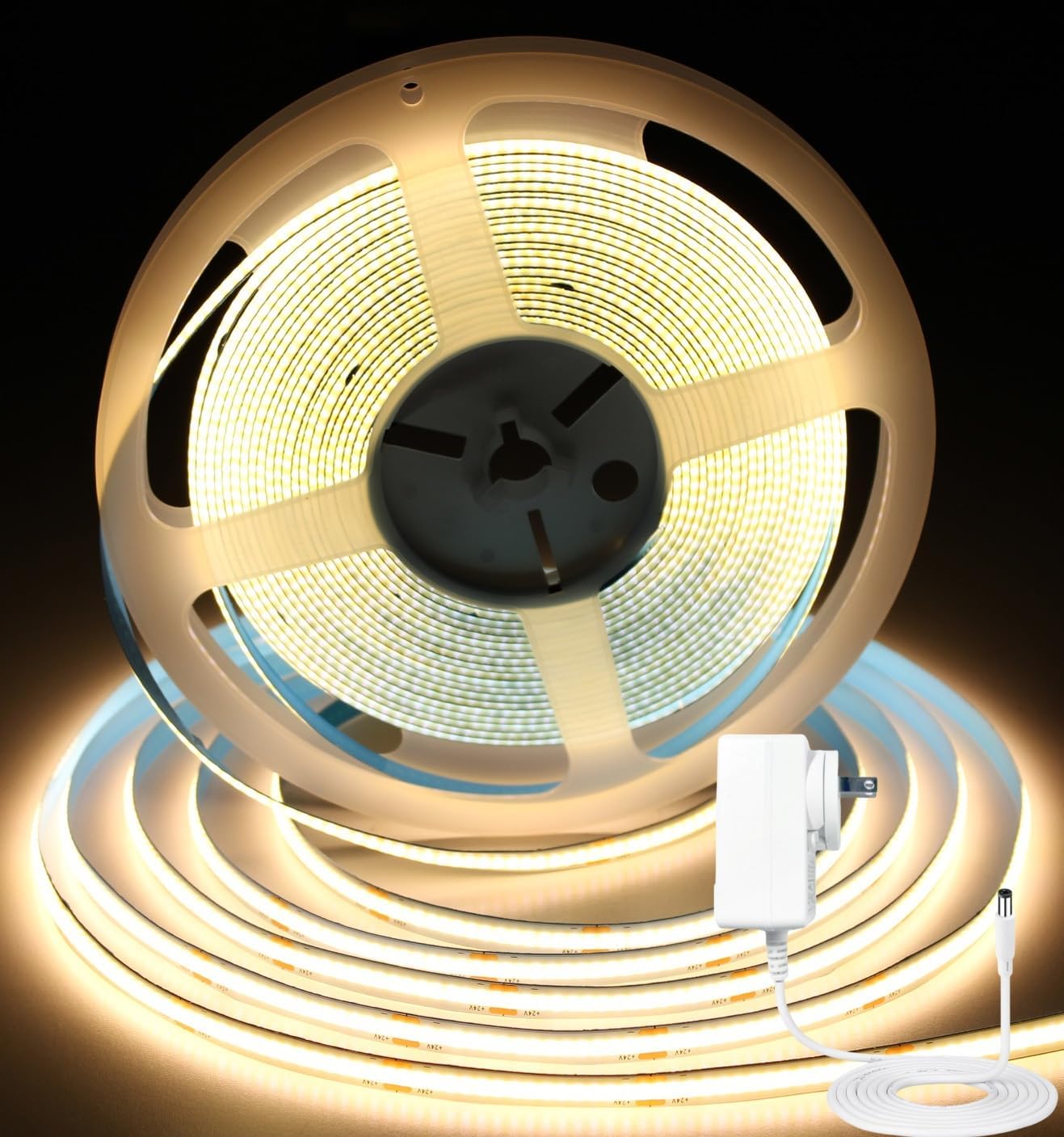 iNextStation 10M COB LED Strip Licht Koel Wit, DC24V CRI 93 Breedte 8mm Flexibel Helder COB Ledstrip voor Slaapkamer, PC TV Achtergrondverlichting, Keuken, Huisdecoratie (Voeding niet Inbegrepen