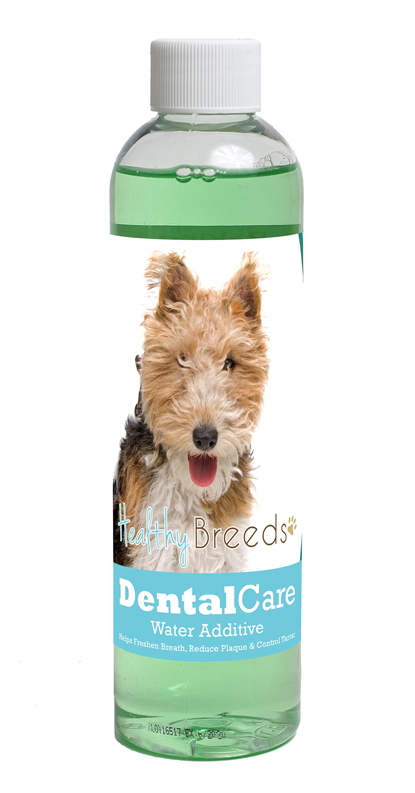 Healthy Breeds Dog Dental Care Water Additive for Wire Fox Terrier - Helps Freshen Breath, Reduce Plaque &amp; Control Tartar - Mint Flavor - 8 oz