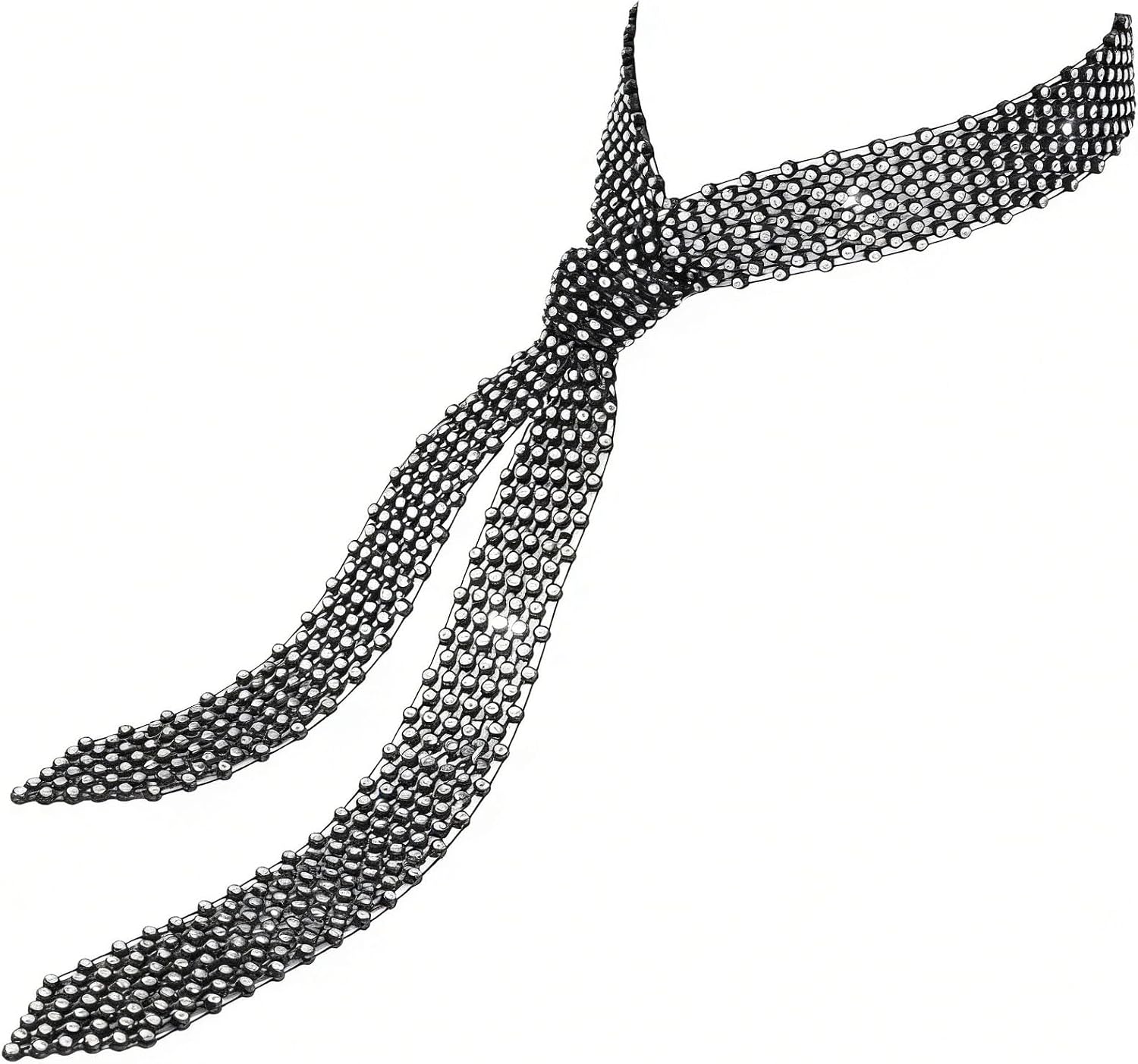 Rhinestone Neck Tie Women, Long Crystal Sparkling Accessory Punk Ties for Shirt Party Wedding Prom Cosplay