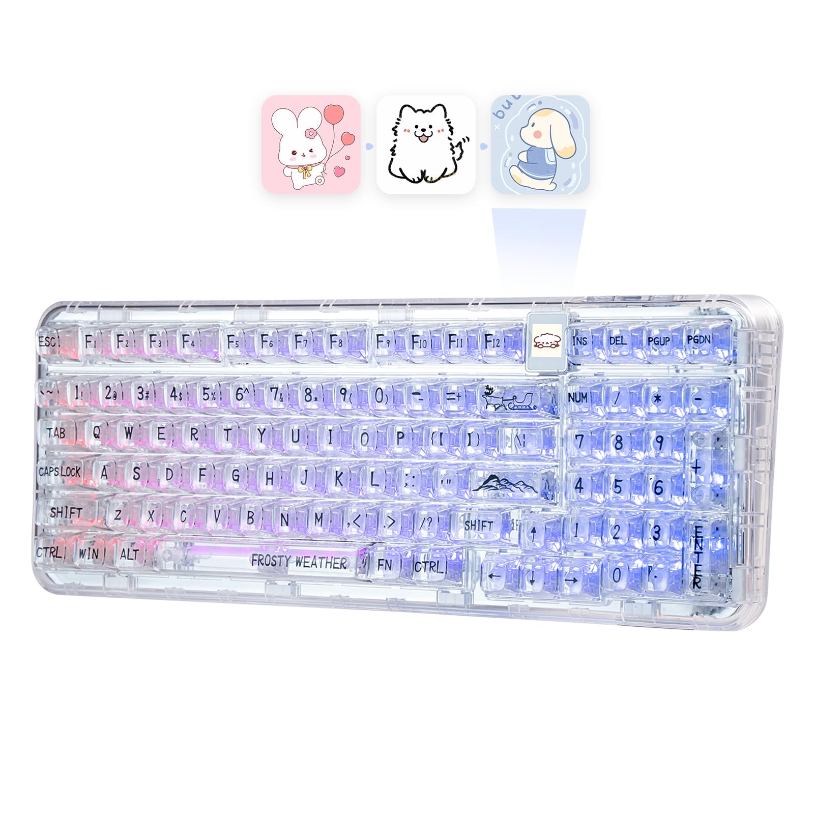 Amazon | CoolKiller CK98 透明メカニカルキーボード OLEDディスプレイ