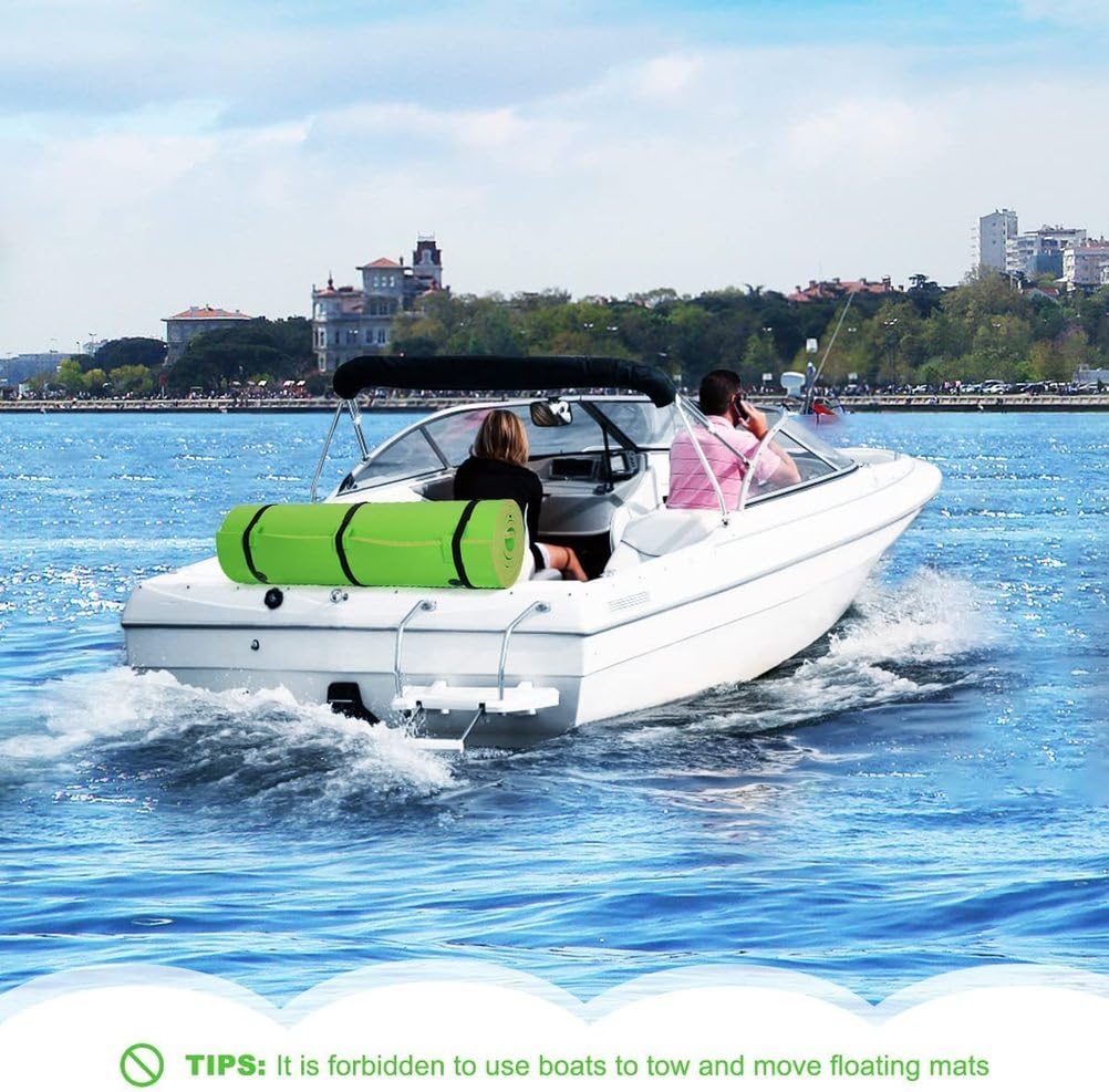Materassino Galleggiante Tappetino Galleggiante in Schiuma XPE, Letto Galleggiante per Mare/Piscina/Lago,Verde,4m x 1.5m x 3.3cm