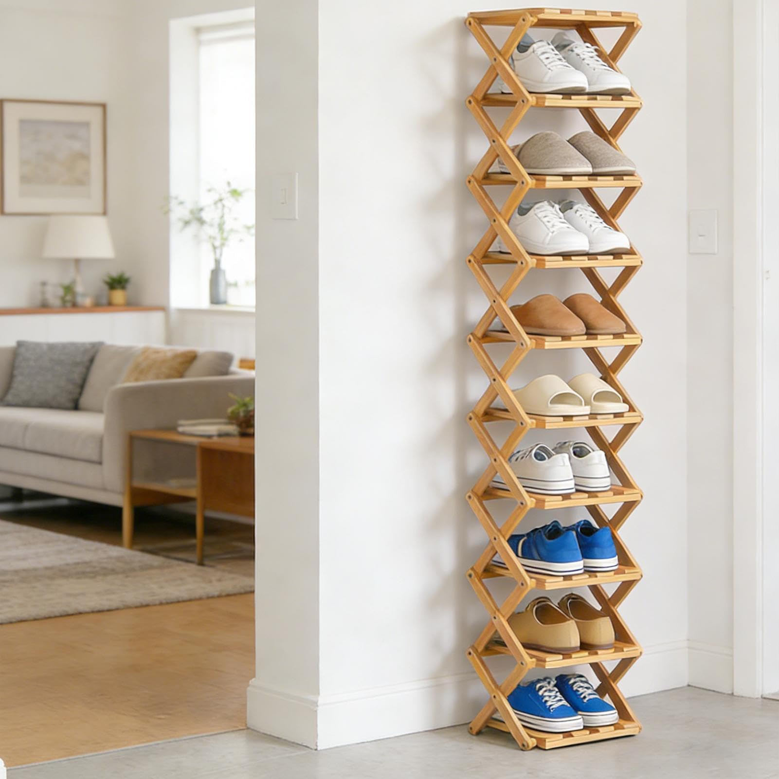 Organizador de Zapatos de Madera de Gran Capacidad para Ahorrar Espacio, Organizador Vertical para Zapatos, para el hogar, apartamento, Sala de Estar, Dormitorio, casa de Campo, Botas de