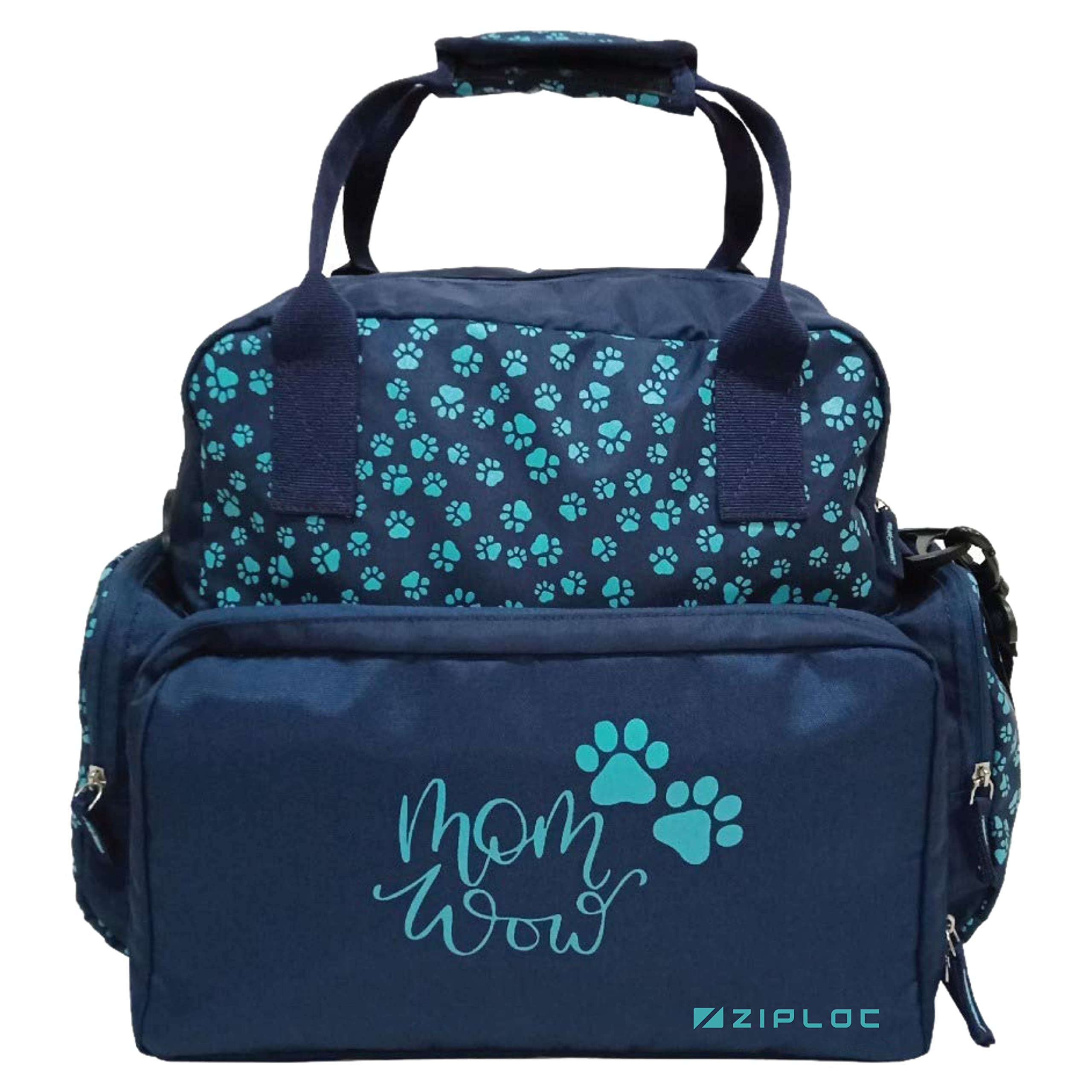 IFFOVERSEAS ZIPLOC Polyester Adjustable Strap Diaper Bag for Women (Blue)