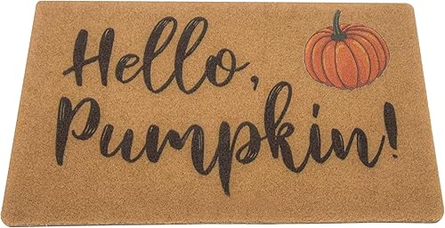 Miniatura 9 de IZUS Felpudos de bienvenida de Hello-Pumpkin, tapete antideslizante de fibra de coco para entrada, para cosecha de otoño, tapete para puerta