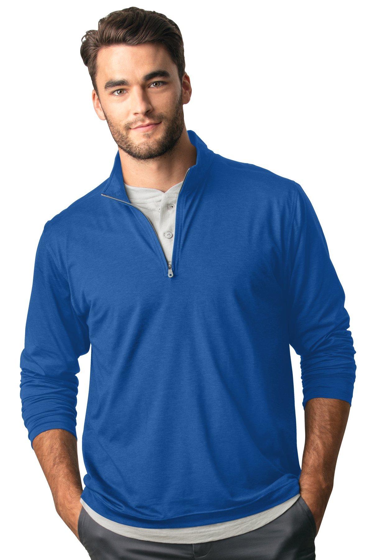VANTAGE Men's Vansport Active Performance Quarter Zip Pullover Royal at  Amazon Men's Clothing store