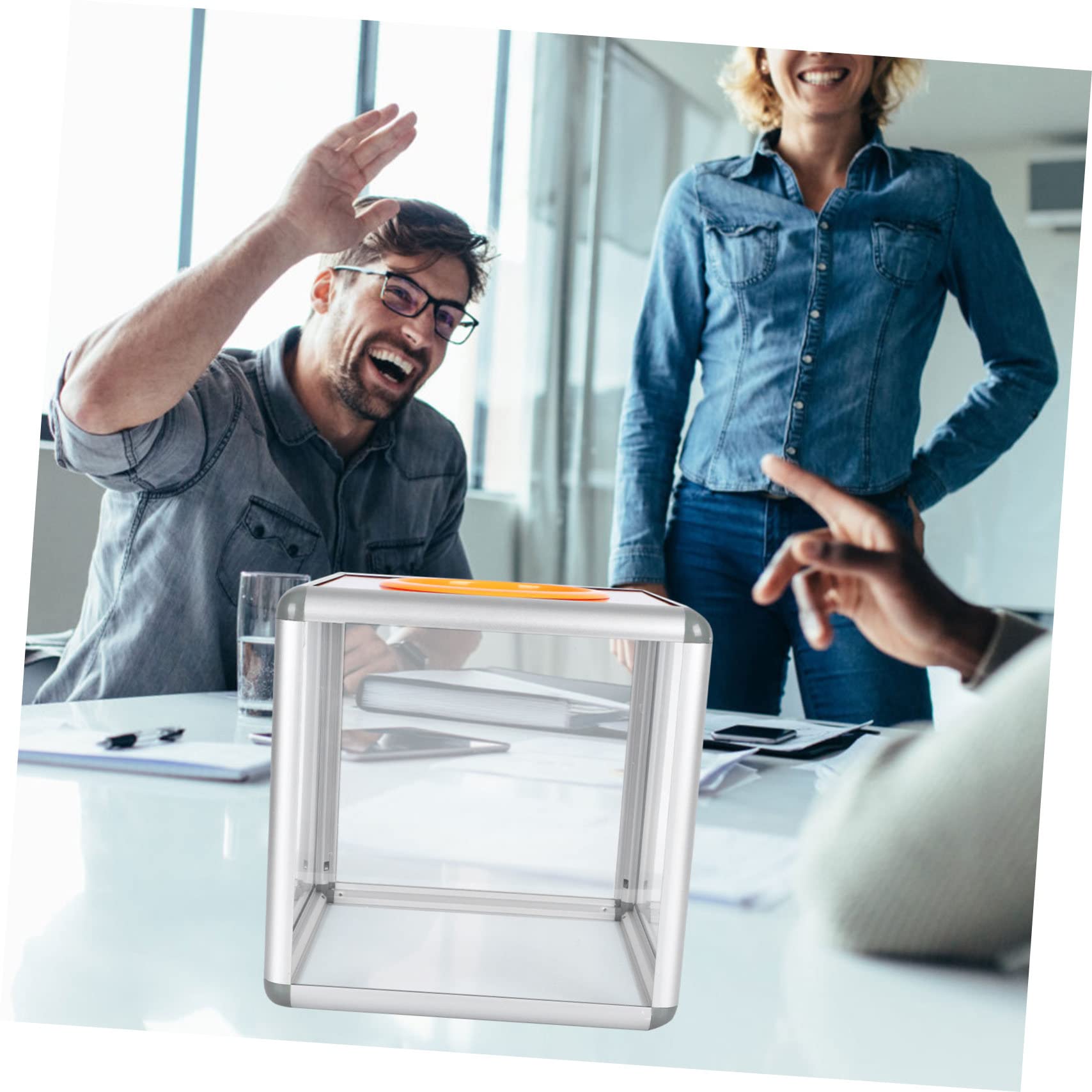 Caja Transparente para Sorteos Diseño Simple y Aleación de Aluminio Resistente al Óxido, Adecuado para Buzón de Oficina y Papeleo