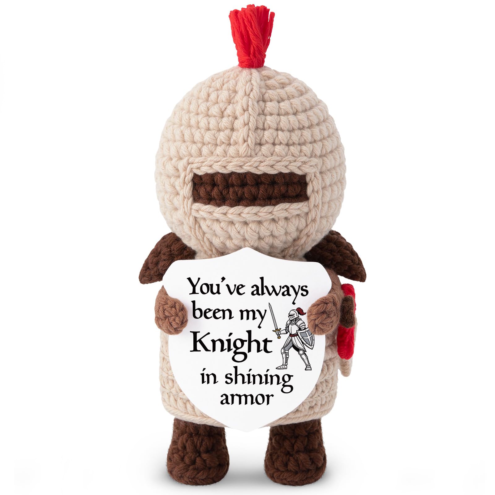 Gifts for Him, Boyfriend, Husband- “You’ve always been my knight in shining armor” Crochet Medieval Knight, Anniversary Birthday Christmas I Love You Gifts for Men Fiancé, Romantic Wedding Decor