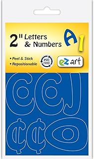 Headline Sign 6108 EZ Art Peel-and-Stick Letters and Numbers, 2-Inch, Blue/Yellow Combo Pack, Made in USA