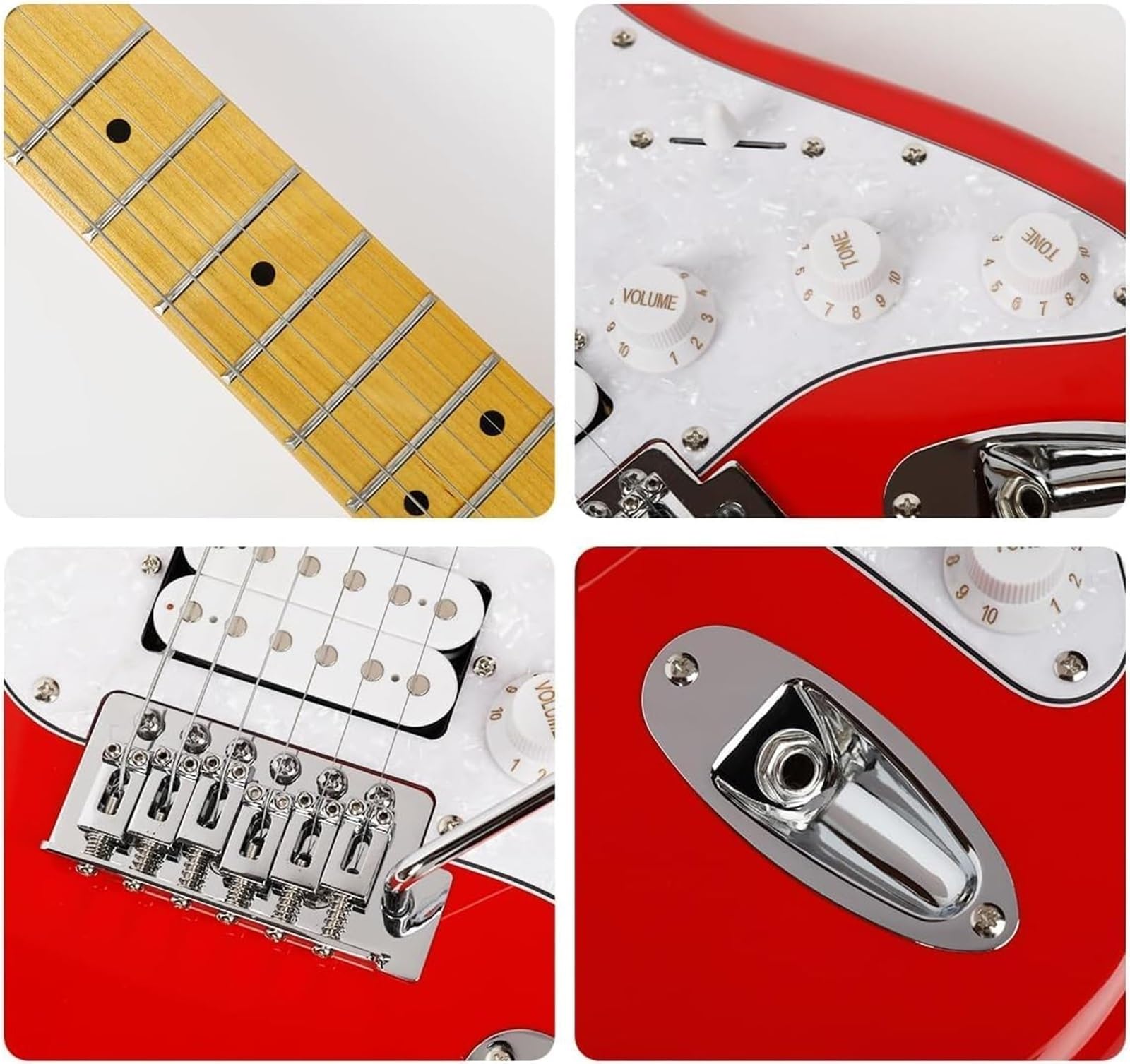 Zestaw Gitary Elektrycznej Z Litego Drewna Pomarańczowy Gradientowy Regulowany Mostek Zestaw Gitar Elektrycznych