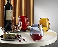 Vista 2 de Godinger Copas de vino, copas de vino sin tallo, copas de vino tinto, copas de beber, decoración de Navidad, decoración de vacaciones, copa de vino