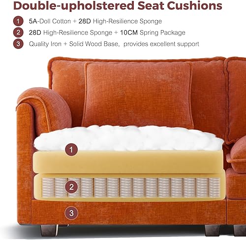 Miniatura 8 de ELUCHANG Sofá modular en forma de U de 153 pulgadas con almohada, sofá de asiento profundo para sala de estar, sofá moderno de 6 asientos con