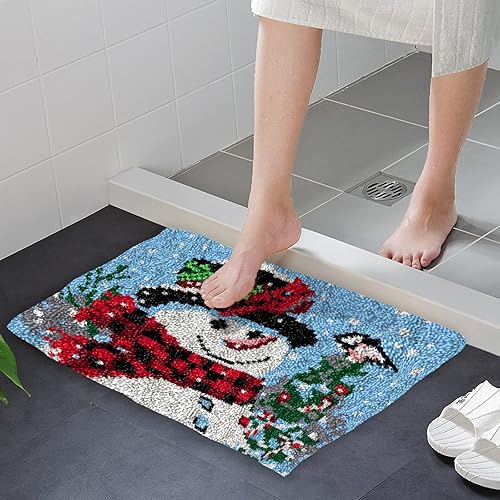 Miniatura 70 de ZFFLYH Kit de alfombras de gancho para manualidades, alfombra de ganchillo sin terminar, alfombra de hilo para niños/adultos con patrón de lienzo